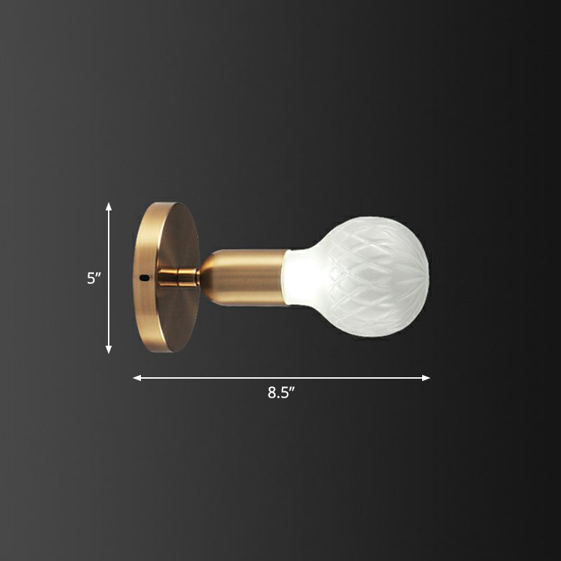 BowLift | Industrial Style Bulb-Shaped Wall Lamp Single Pane Glass Wall Lamp Fixture in Brass