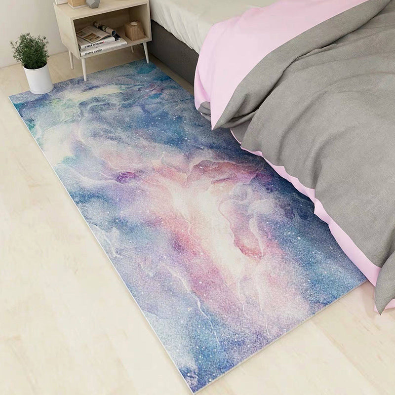 BowLift | Nordic bedroom carpet multicolored color block indoor carpet cotton blend easy maintenance washable rug