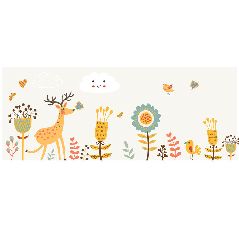 BowLift | Fancy Cartoon Print Rug Multicolored Cotton Blend Indoor Rug Non-Slip Back Machine Washable Rug for the Bedroom