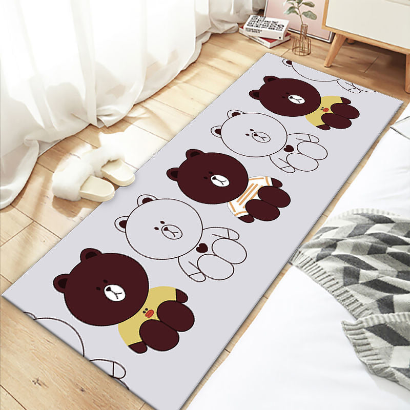 BowLift | Beautiful Bedroom Rug Multicolor Cartoon Printed Indoor Carpet PVC Non-Slip Back Machine Washable Rug