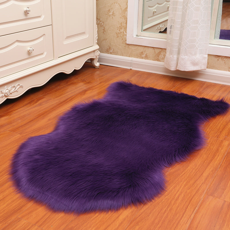 BowLift | Irregular Shape Solid Color Rug Multi Colors Soothing Indoor Rug Polyester Non-Slip Back Machine Washable Rug for Room