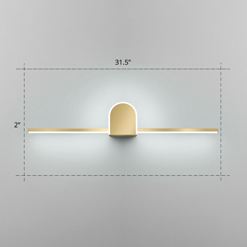 BowLift | Acrylic Linear LED Vanity Wall Light Minimalism Gold Finish Wall Lighting for Bathroom