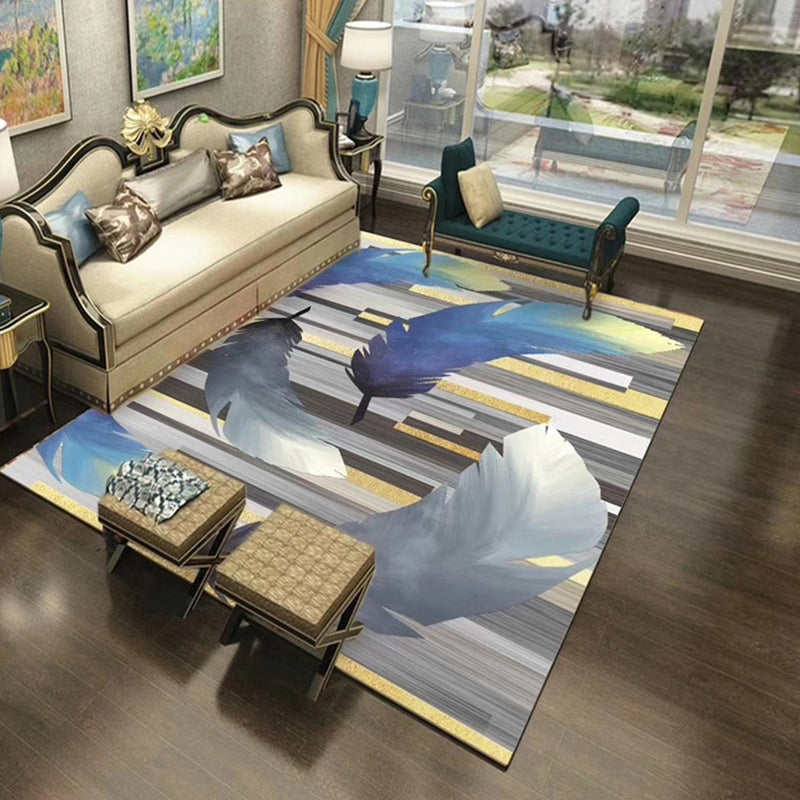 BowLift | Chinoiserie Flower Rug Multicolor Polypropylene Area Rug Non-Slip Back Pet-Friendly Easy Care Indoor Rug for Living Room