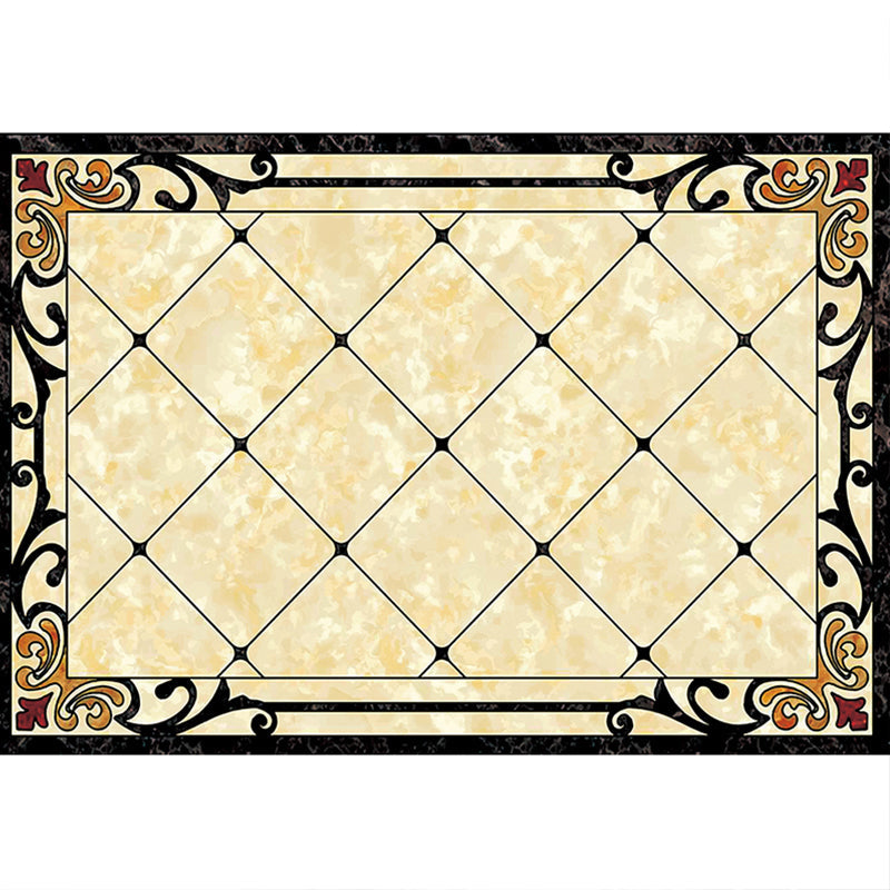 BowLift | Colorful geometric printed carpet made of polyester Retro indoor rug with non-slip backing, stain-resistant carpet for the living room