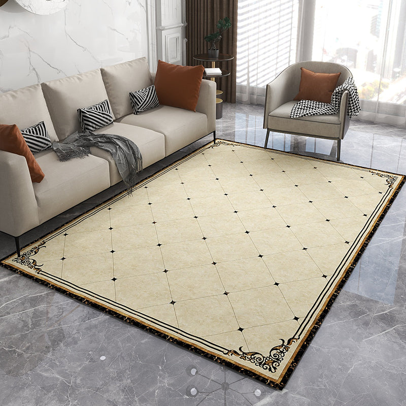 BowLift | Formal Living Room Rug Multicolor Geometric Pattern Area Rug Leather Non-Slip Backing Pet Friendly Easy Care Rug