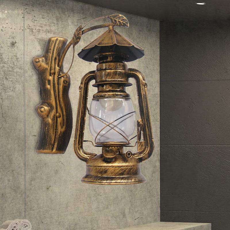 BowLift | Black/Bronze/Copper Kerosene Wall Lighting Coastal Clear Glass 1 Light Outdoor Wall Lamps Light