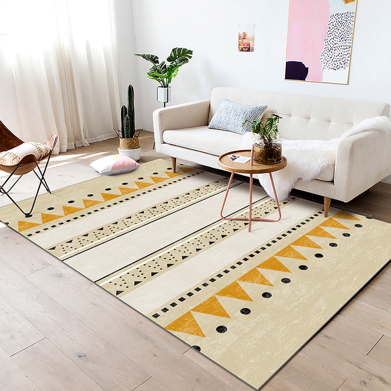 BowLift | Casual Geometric Pattern Rug Multicolored Synthetic Indoor Rug Non-Slip Back Machine Washable Area Rug for Living Room