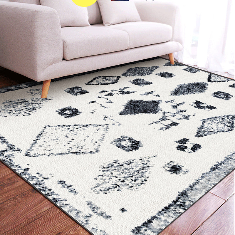 BowLift | Casual Geometric Pattern Rug Multicolored Synthetic Indoor Rug Non-Slip Back Machine Washable Area Rug for Living Room