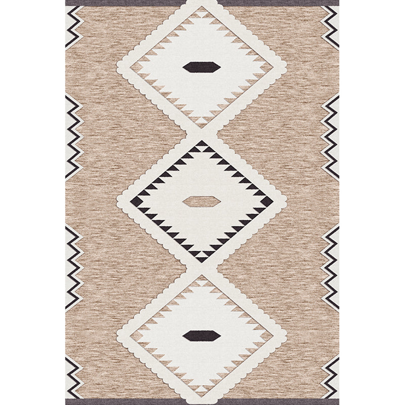 BowLift | Casual Geometric Pattern Rug Multicolored Synthetic Indoor Rug Non-Slip Back Machine Washable Area Rug for Living Room