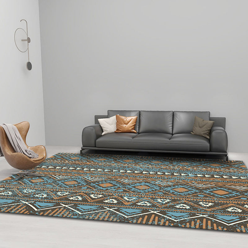 BowLift | Comfort Geometric Print Rug Multicolor Polyester Area Rug Non-Slip Back Pet-Friendly Indoor Carpet for the Living Room