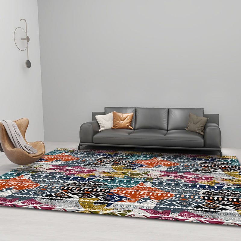 BowLift | Comfort Geometric Print Rug Multicolor Polyester Area Rug Non-Slip Back Pet-Friendly Indoor Carpet for the Living Room