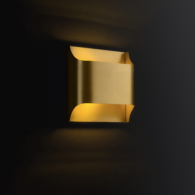 BowLift | Gold Box Flush Wall Lamp Post-Modern Single Metal Wall Light for Stairs