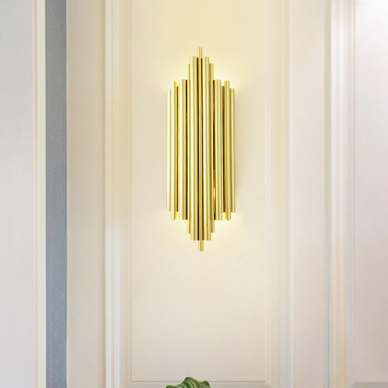 BowLift | Gold Finish Flute Wall Light Postmodernism 4-Light Metal Wall Mount Light for Living Room