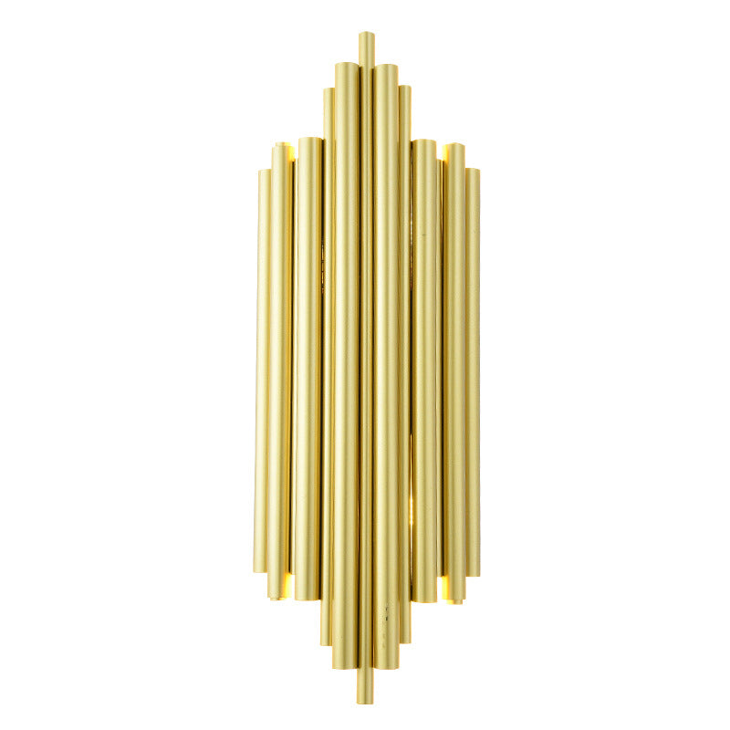 BowLift | Gold Finish Flute Wall Light Postmodernism 4-Light Metal Wall Mount Light for Living Room