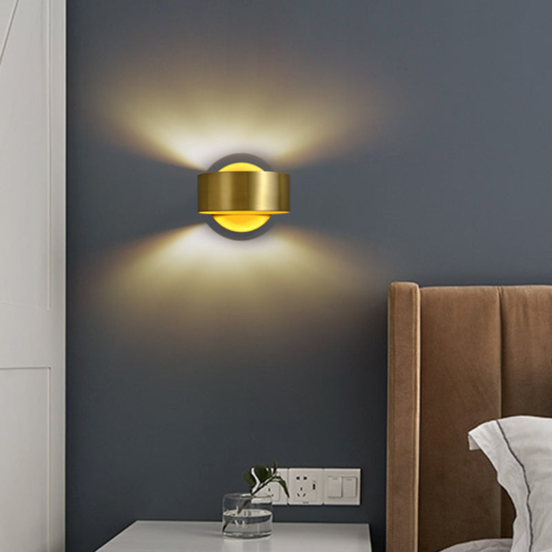 BowLift | Metal Circle Wall Lamp Light Minimalist 1 Head Brass Wall Light for Bedroom
