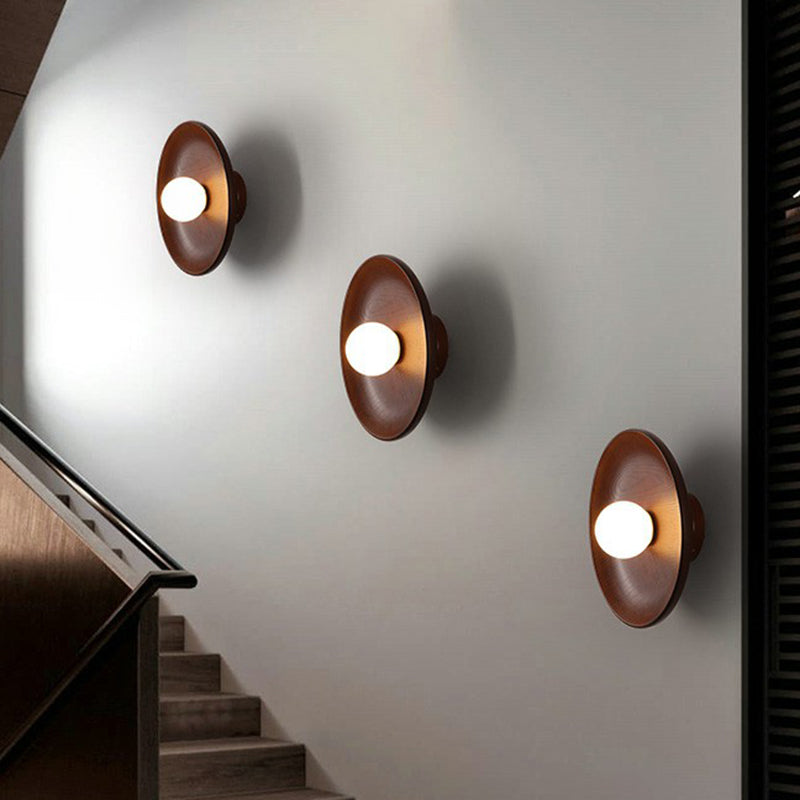 BowLift | Minimalistic Tray Shaped Wall Lamp Wooden 1 Head Living Room Wall Lamp Fixture