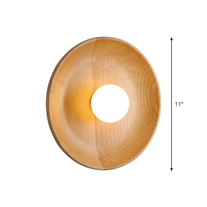 BowLift | Minimalistic Tray Shaped Wall Lamp Wooden 1 Head Living Room Wall Lamp Fixture
