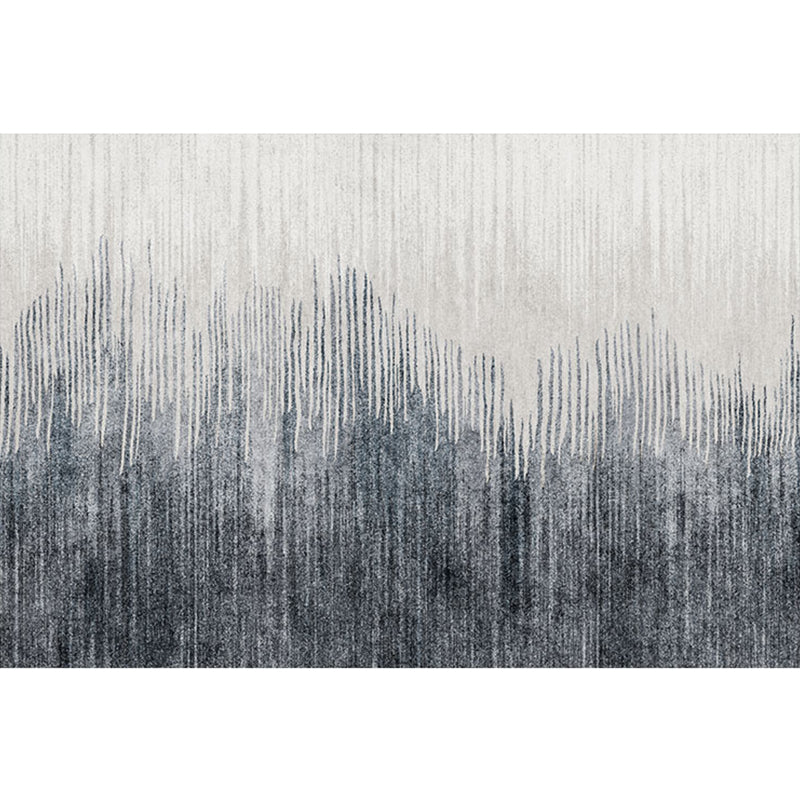 BowLift | Minimalist bedroom mat dark gray-white abstract printed carpet made of polyester non-slip back maintenance-friendly carpet