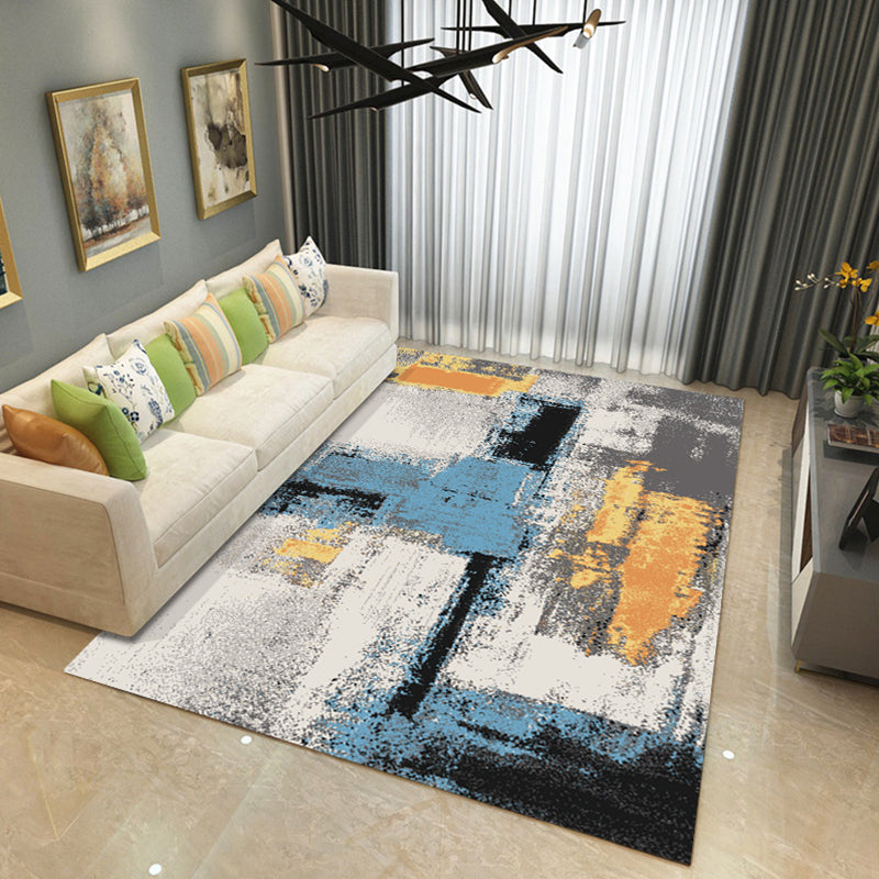 BowLift | Steampunk Living Room Rug Multicolor Abstract Print Indoor Rug Polyester Non-slip Pet-friendly Rug