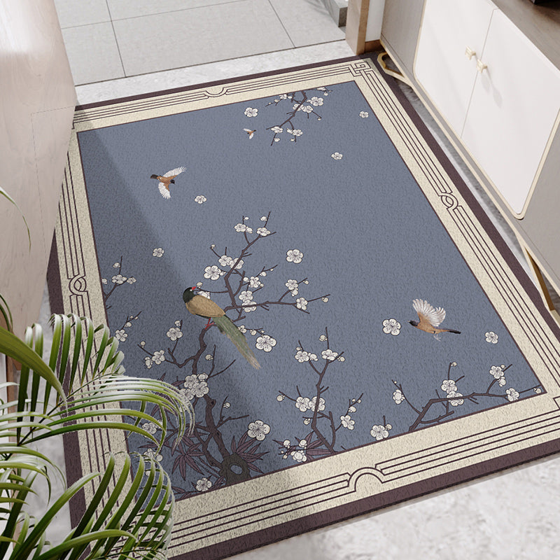 BowLift | Chinese Floral Pattern Carpet Multicolored PVC Mat With Non-Slip Back Stain-Resistant Mat for the Room