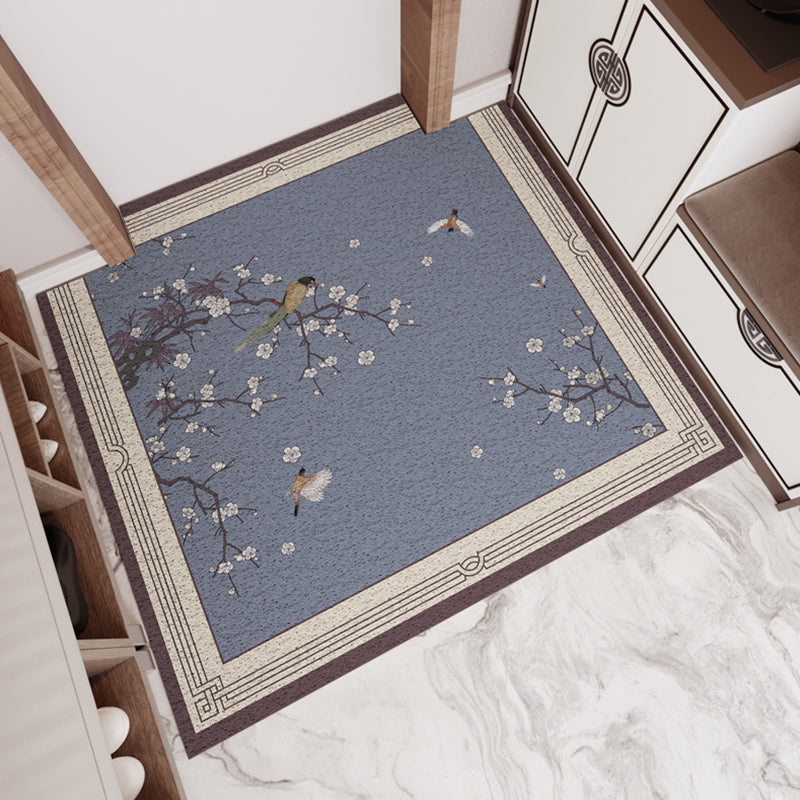 BowLift | Chinese Floral Pattern Carpet Multicolored PVC Mat With Non-Slip Back Stain-Resistant Mat for the Room