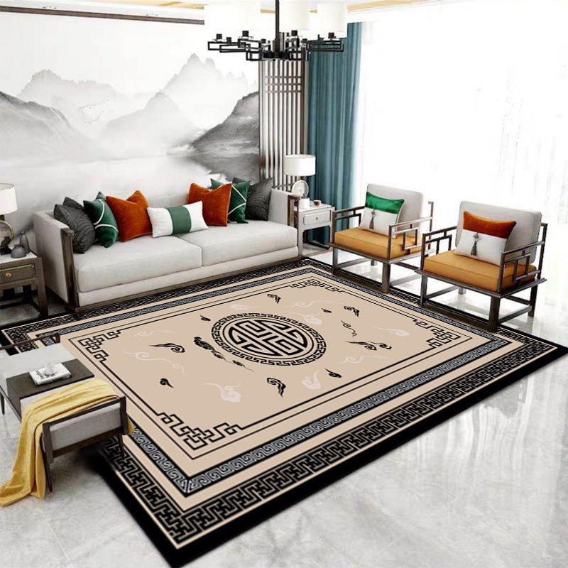 BowLift | Formal Living Room Rug Multicolored Patterned Indoor Rug Polyester Non-Slip Back Washable Rug