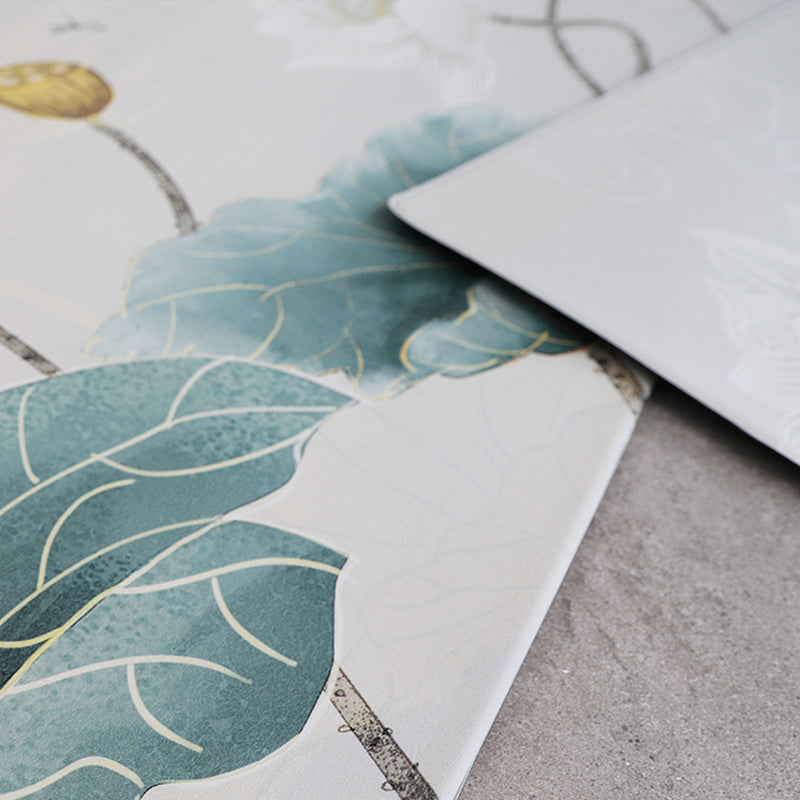 BowLift | Chinoiserie Floral Printed Rug Multicolor PVC Area Rug Non-Slip Back Pet-Friendly Indoor Rug for Bedroom