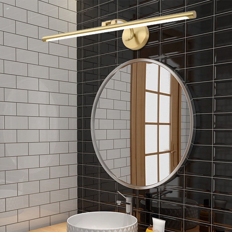 BowLift | Linear Bathroom LED Wall Lamp Acrylic Simplicity Wall Mount Lighting in Brass