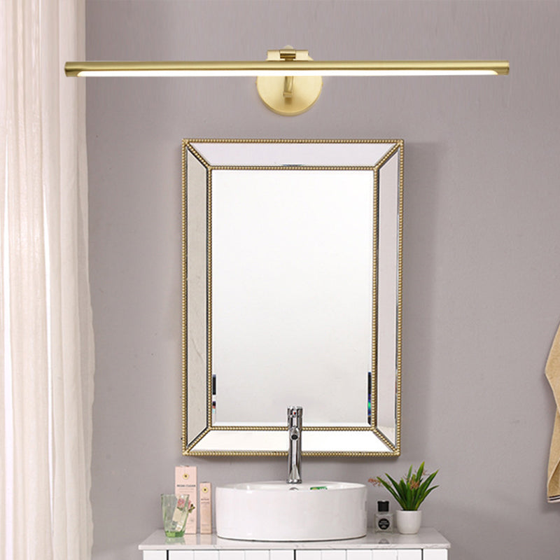 BowLift | Linear Bathroom LED Wall Lamp Acrylic Simplicity Wall Mount Lighting in Brass