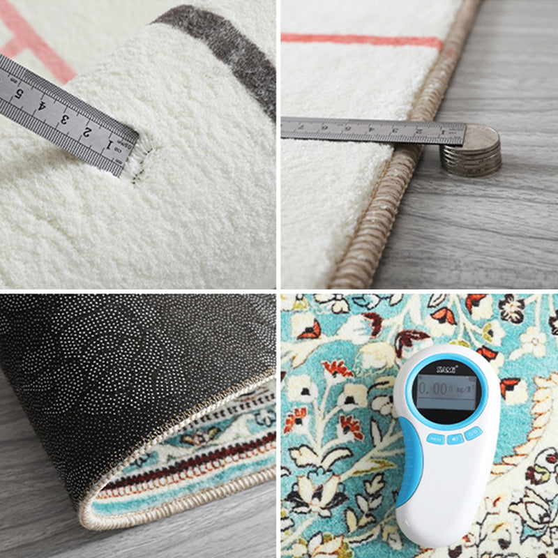 BowLift | Antique Living Room Rug Multicolored Flower Pattern Rug Non-Slip Back Pet Friendly Easy to Care Indoor Rug