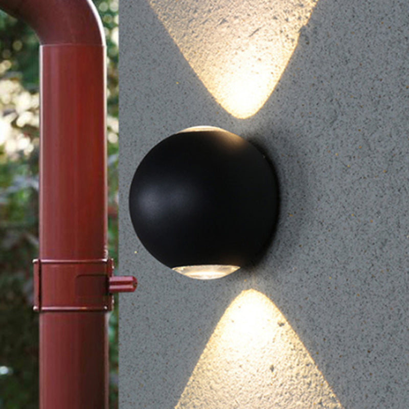 BowLift | Rounded Shade Porch Wall Lamp Aluminum Warm/White Lighting LED Modern Stylish Wall Light in Black