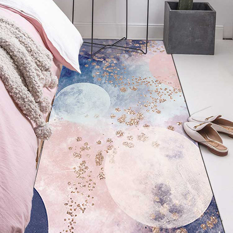 BowLift | Minimalist Stars Sky Printed Rug Multicolor Polyester Area Rug Non-Slip Backing Pet-Friendly Area Rug for Bedroom