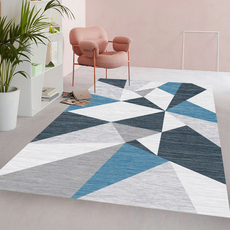 BowLift | Multi Color Simple Rug Polypropylene Color Block Area Rug Non-Slip Backing Stain Resistant Indoor Mat for Room