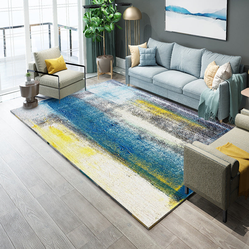 BowLift | Industrial Living Room Rug Multicolor Abstract Printed Indoor Rug Synthetic Non-Slip Backing Easy Care Area Rug