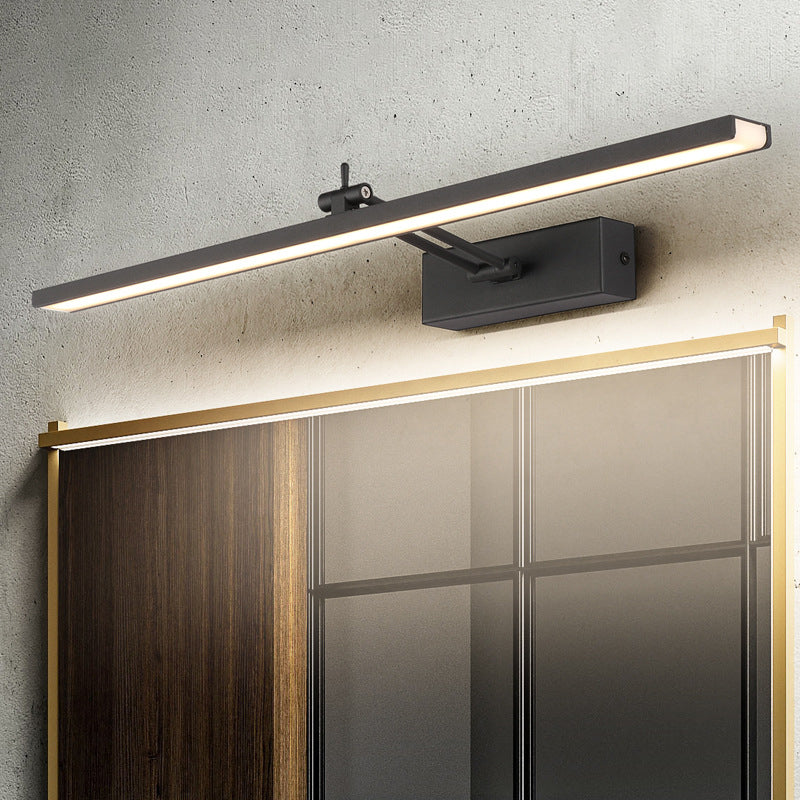 BowLift | Minimalistic LED Bathroom Light Linear Rotatable Vanity Wall Lamp with Acrylic Shade