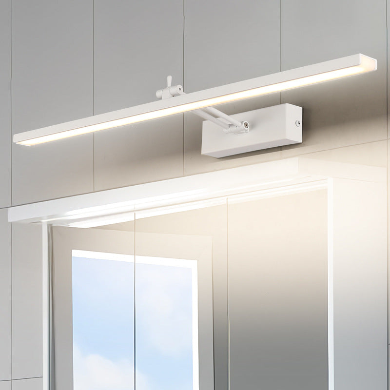 BowLift | Minimalistic LED Bathroom Light Linear Rotatable Vanity Wall Lamp with Acrylic Shade