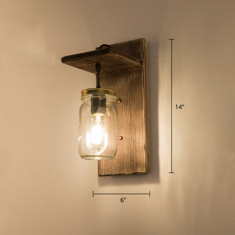 BowLift | Wooden Brown Wall Lamp Geometrically Designed Country Style Wall Sconce for Hallway