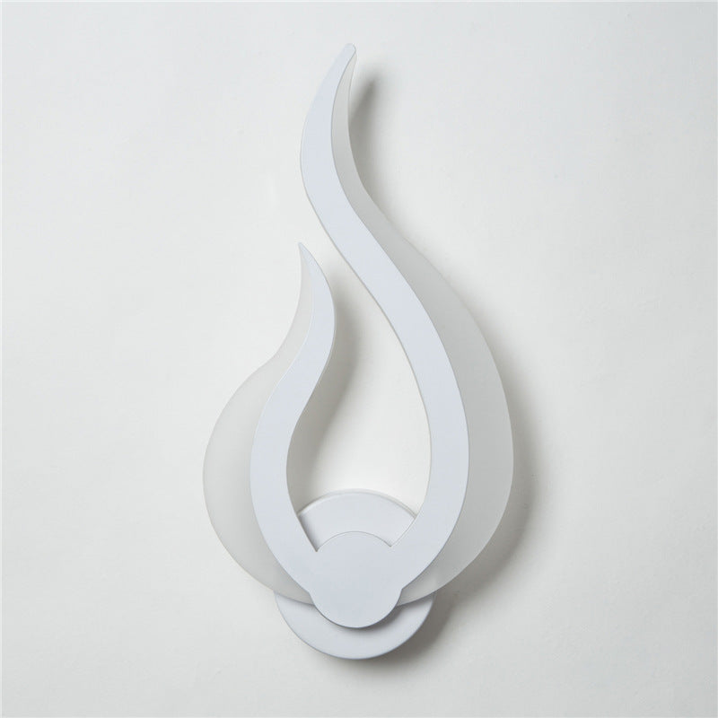 BowLift | Decorative flame-shaped wall applique acrylic hallway LED wall-mounted light in white