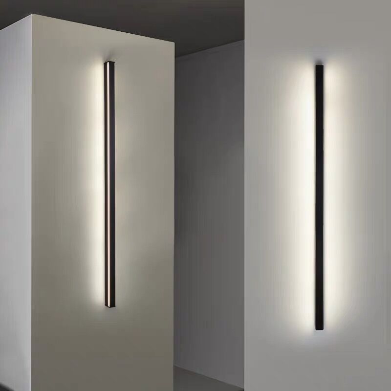 BowLift | Linear Flush Mount Wall Light Simplicity Metal Hallway LED Wall Light in Black