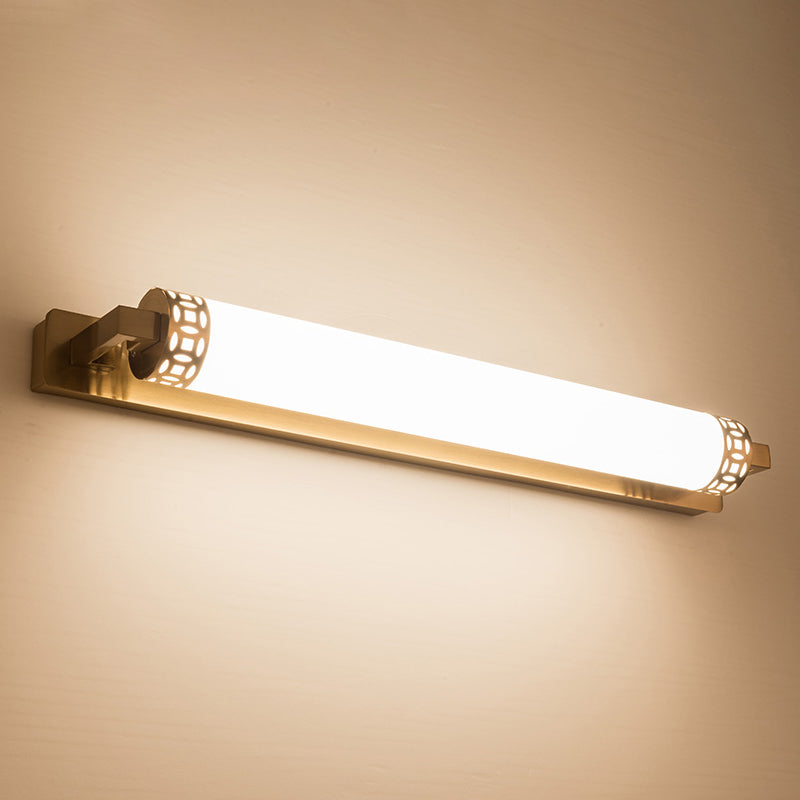 BowLift | Bronze Cylindrical Vanity Lighting Minimalist Acrylic LED Wall Lamp Sconces for Bathroom