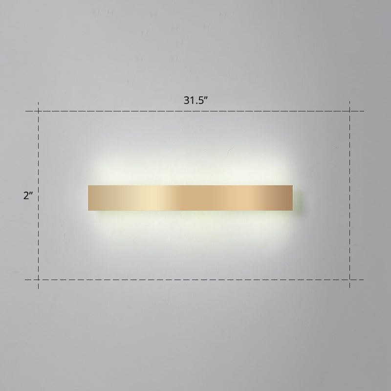 BowLift | Aluminium Beam-Shaped Flush Wall Sconce Minimalist Gold-Plated LED Wall Lamp for Living Room