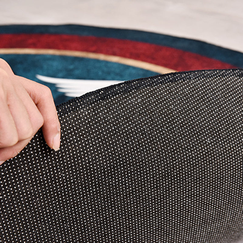 BowLift | Chinese Decorative Carpet Multicolored Crane Printed Area Rug Synthetic Non-Slip Back Easy Maintenance Area Rug