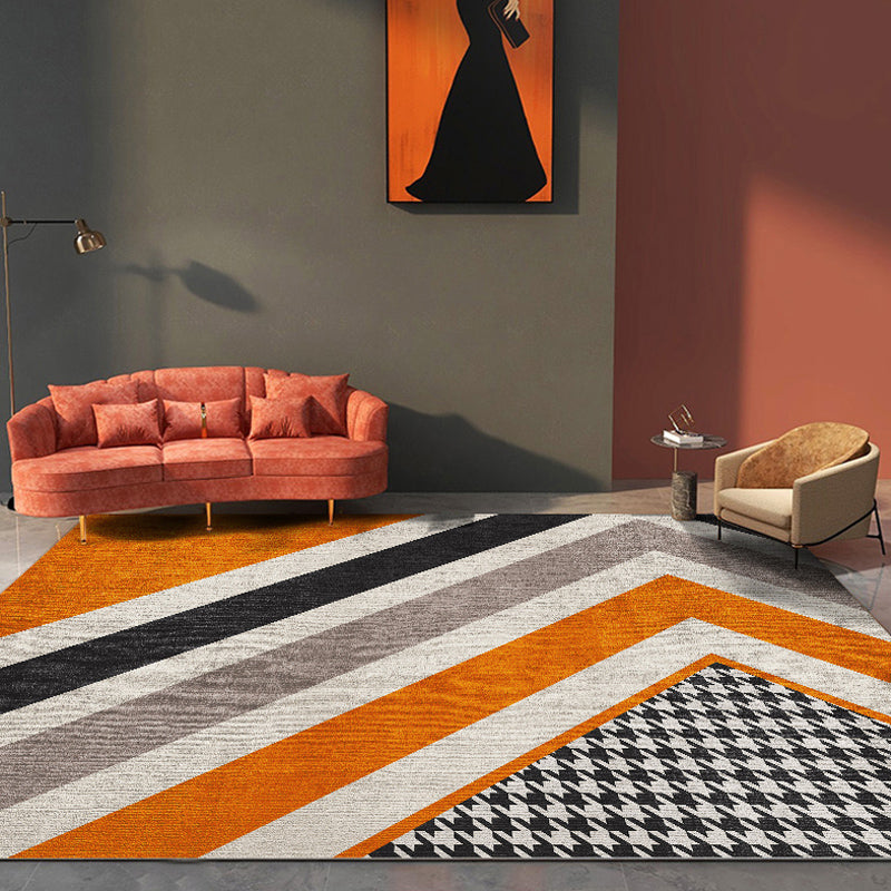 BowLift | Luxurious geometric printed carpet multicolor cotton blend indoor carpet easy to care for pet friendly area rug for living room