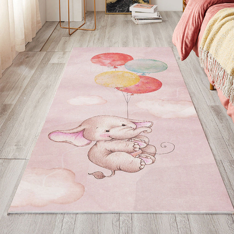 BowLift | Cute Bedroom Rug Multicolored Cartoon Print Indoor Rug Polyester Anti-Slip Back Pet-Friendly Carpet