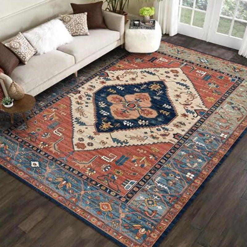 BowLift | Multicolored Novelty Rug Cotton Blend Plaid Pattern Area Rug Non-Slip Pet Friendly Carpet for the Living Room