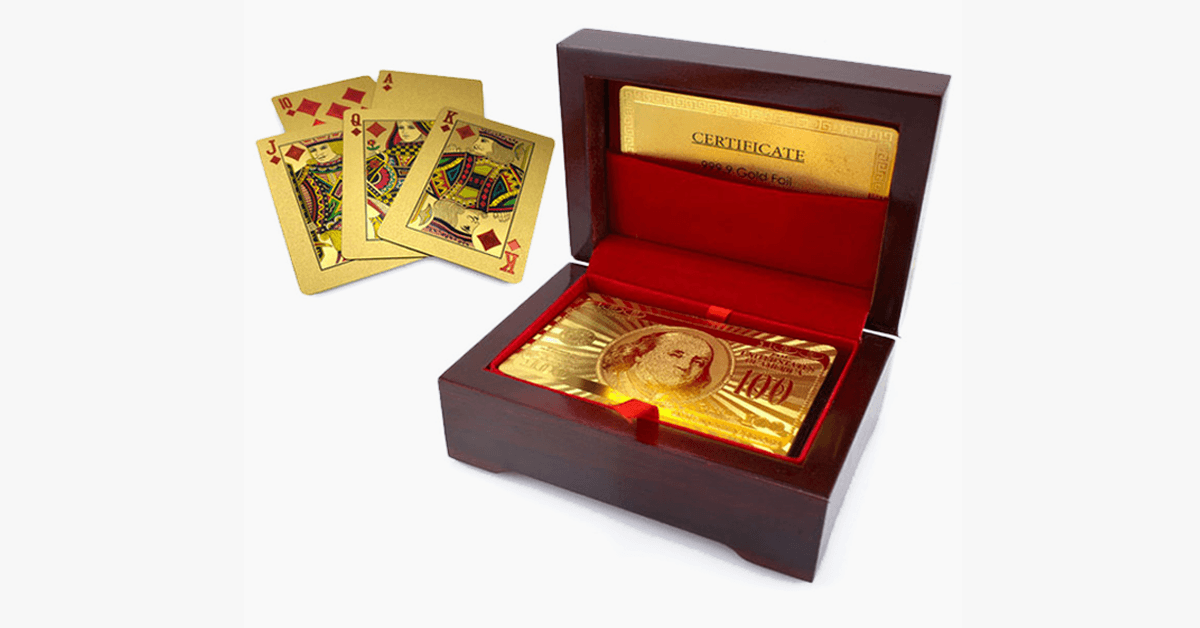 BowLift | 24K gold-plated playing cards with optional case