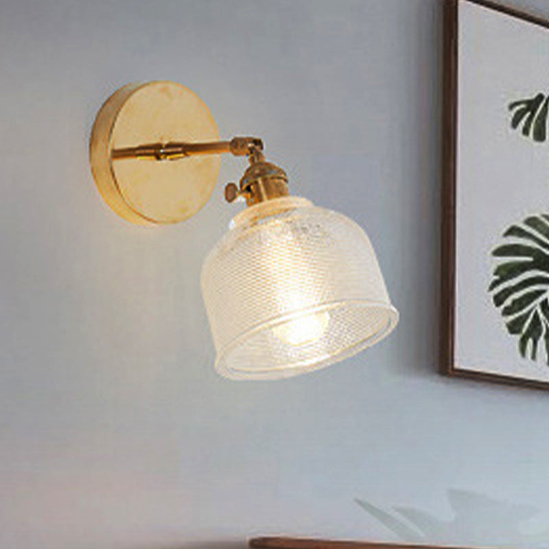 BowLift | Clear Prism Glass Dome Wall Sconce Industry 1 Light Bedroom Lighting Fixture