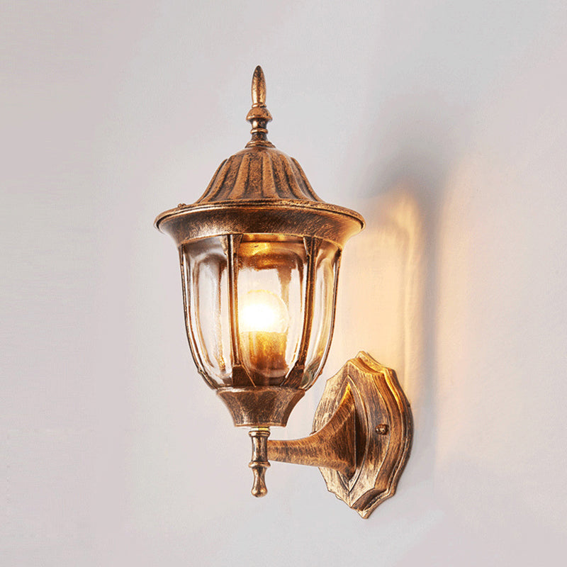 BowLift | Kerosene Outdoor Wall Lamp Fixture Industrial Clear Glass 1 Light Rust Wall Lamp