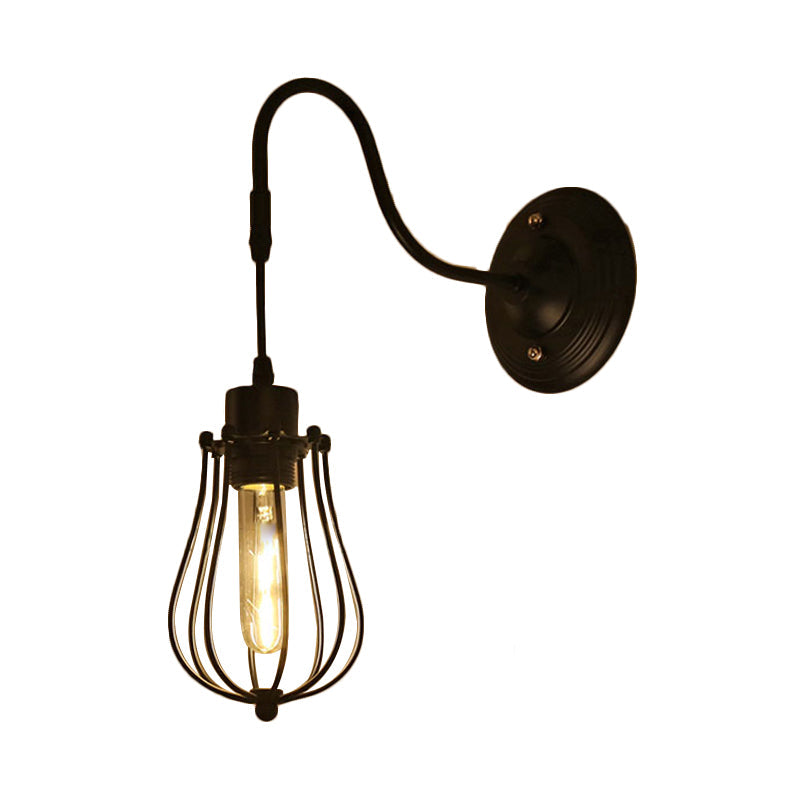 BowLift | Metal Cylinder/Hexagonal Engaged Wall Lamp Farm 1 Lamp Restaurant Wall Mount Fixture in Black