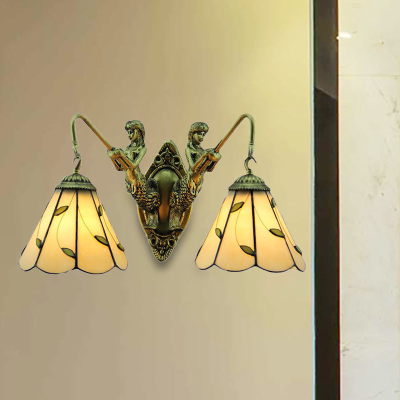 BowLift | Blade Wall Lamp 2 Lights Spotted Glass Rustic Wall Lighting for Bedroom